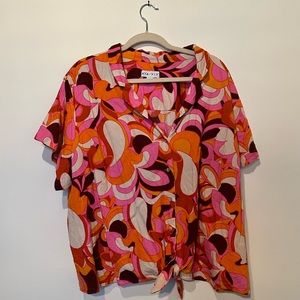 Ava & Viv Groovy Tie Front Top